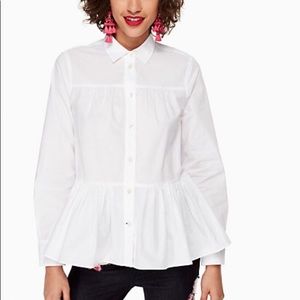 Kate Spade Long Sleeve Poplin Top